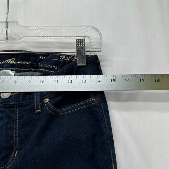 Eddie Bauer Jeans Women Size 0 Truly Straight Bootcut Low Rise Denim Blue - Picture 10 of 12